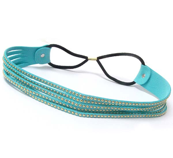 Multi metal stud leatherette headband