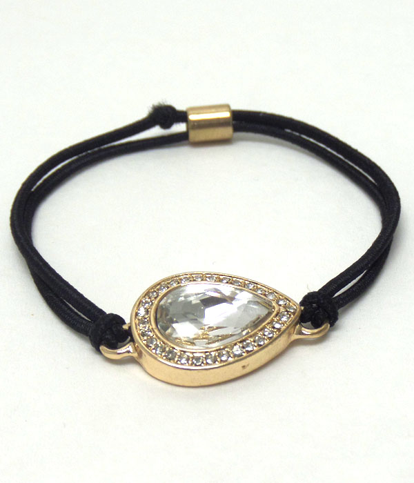 Crystal tear drop stretch bracelet or ponytail holder