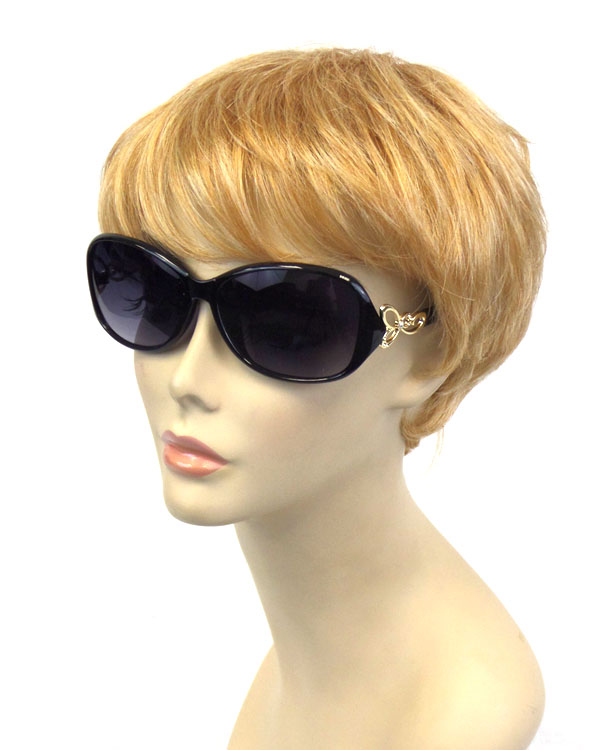 Metallic accent hinge sunglasses-uv protection 