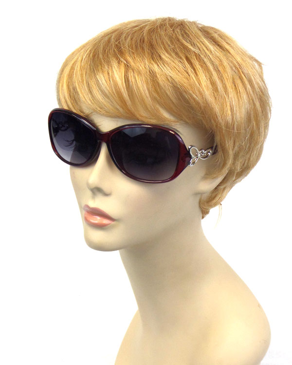 Metallic accent hinge sunglasses-uv protection 