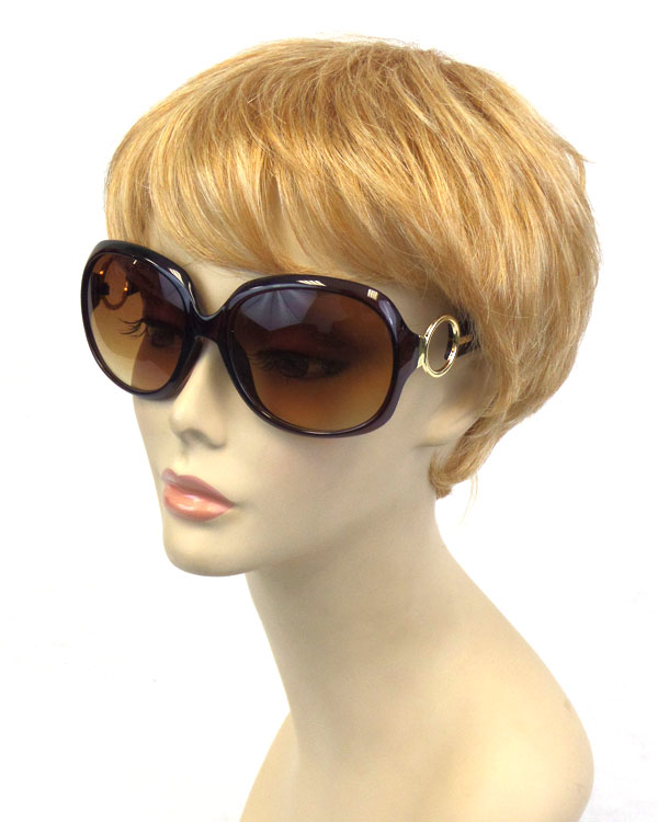 Large metallic circle sunglasses-uv protection