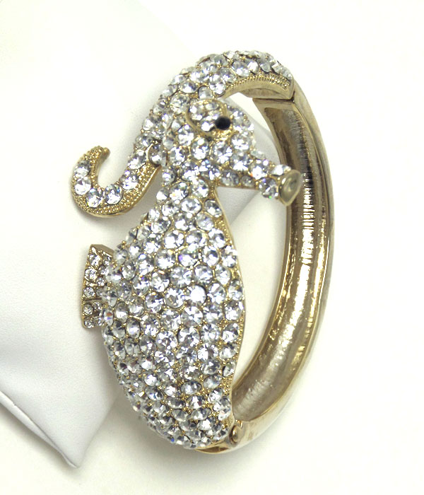 Seahorse pave crystal bangle