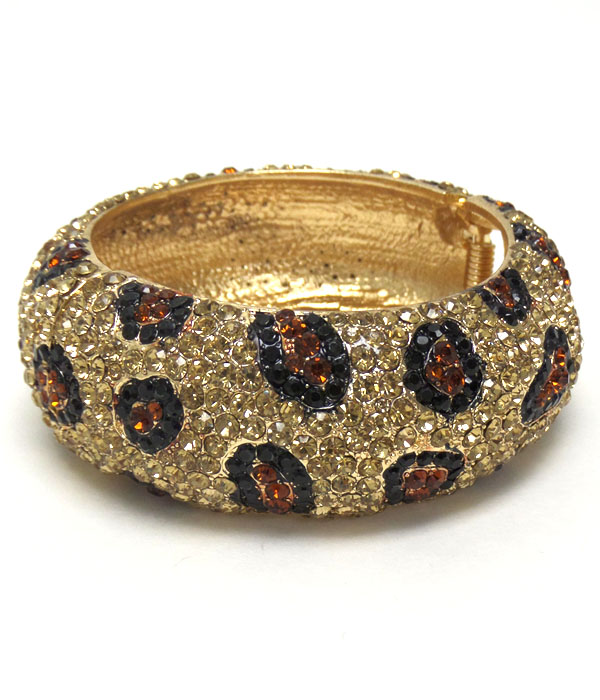 Leopard crystal pattern bangle