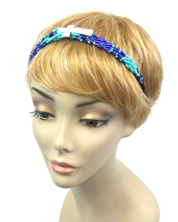 CROSS BEADED HEAD BAND 