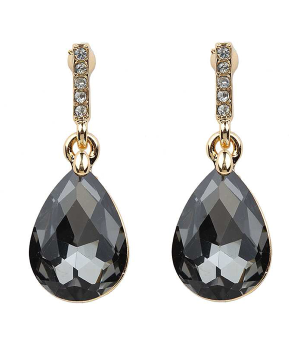 Facet glass teardrop earring