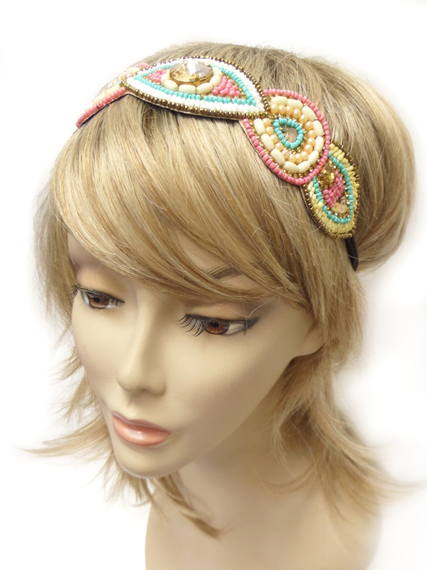 Multi seedbeads design handmade headbands