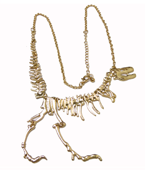 Dinosaur skeleton fossil necklace
