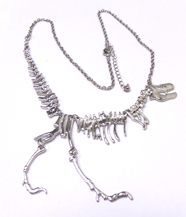 Dinosaur skeleton fossil necklace