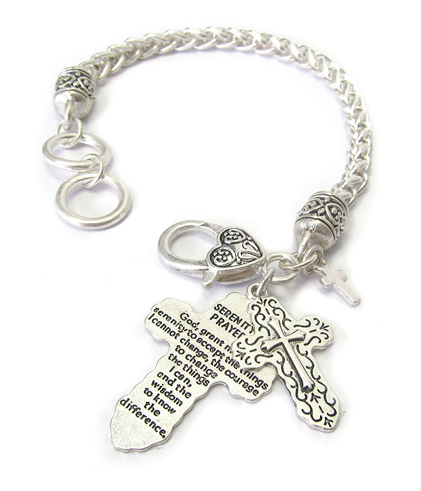 RELIGIOUS THEME CHARM BRACELET - SERENITY PRAYER