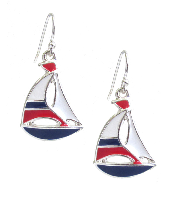 EPOXY SAIL BOAT YACHT EARRING