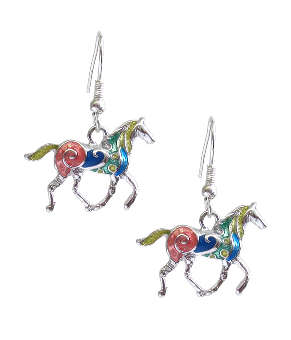 EPOXY HORSE EARRING