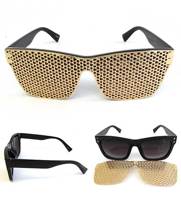 Magnetic mesh clip on uv protection sunglasses
