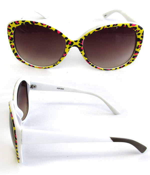 CLASSIC DIVA PRINTED FRAME CAT EYE UV PROTECTION SUNGLASSES