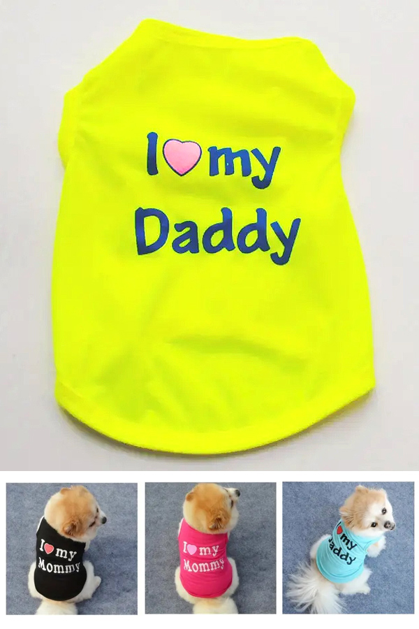 Breathable vest for dog and cat - i love my daddy