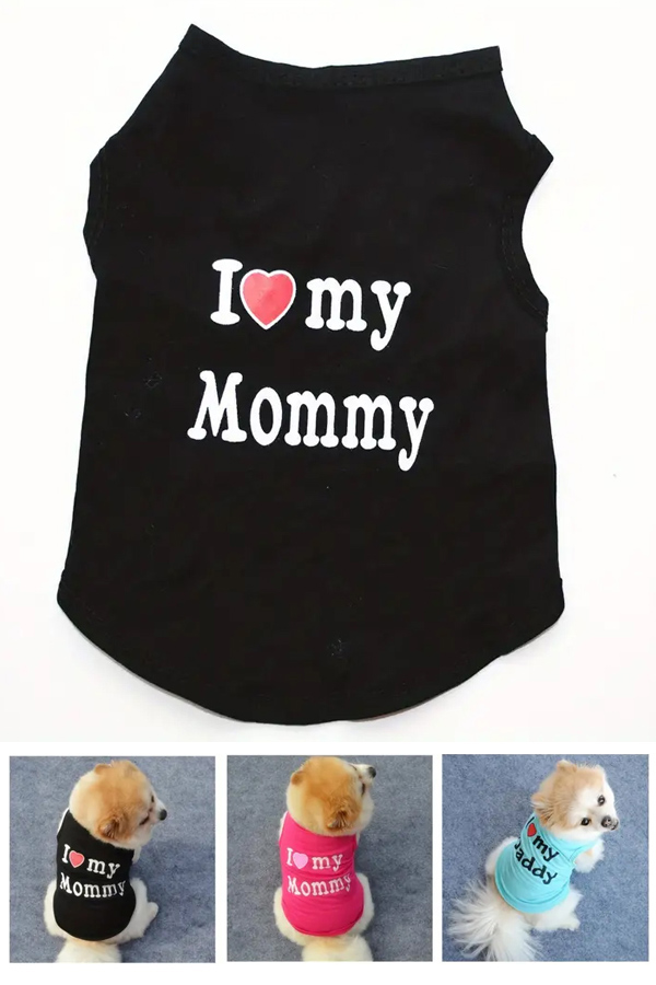 Breathable vest for dog and cat - i love my mommy