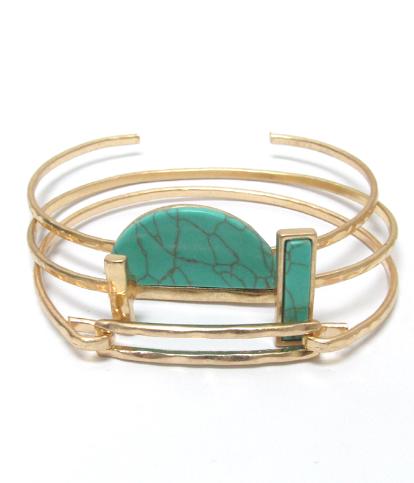 Handmade triple wire bangle bracelet set