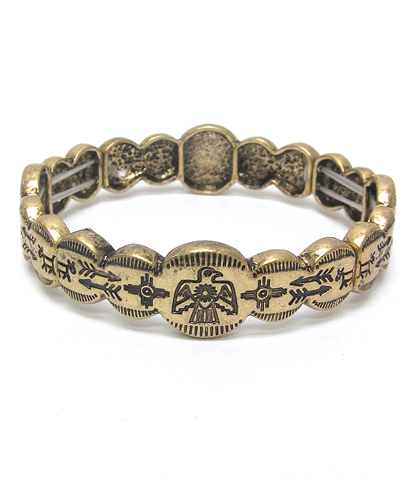 AZTEC PATTERN STRETCH BRACELET  -western