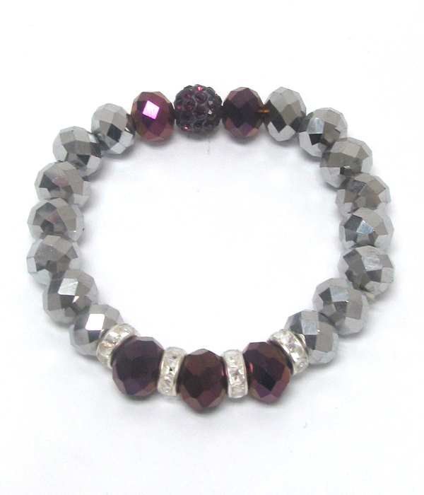 Facet bead stretch bracelet