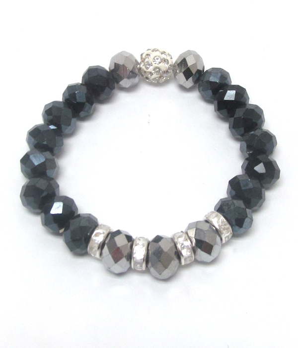 Facet bead stretch bracelet
