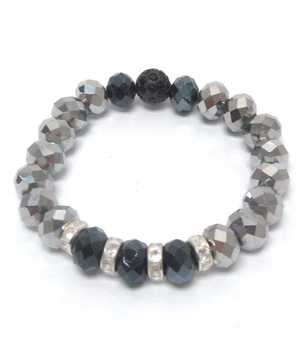 Facet bead stretch bracelet 