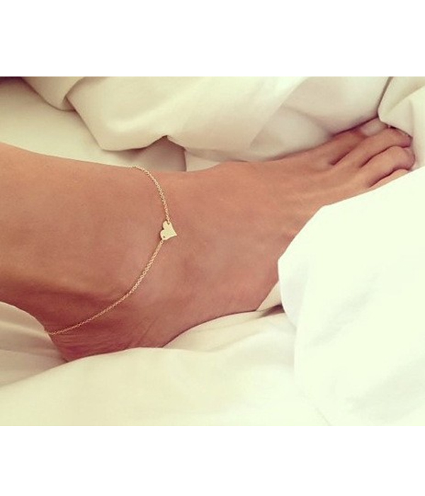 Simple heart anklet