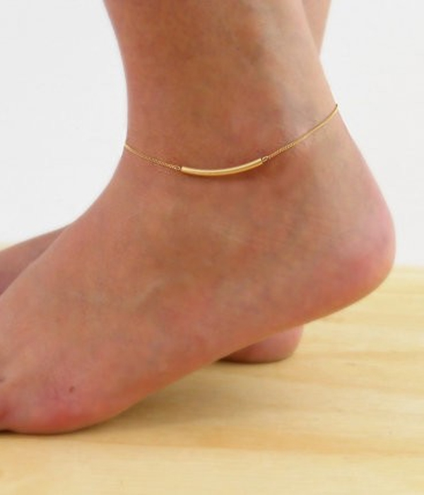 Simple metal tube anklet