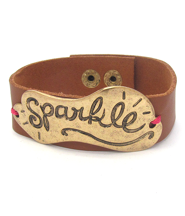 Inspiration leather band bracelet - sparkle