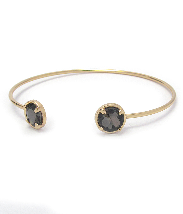 Facet stone wire bangle bracelet