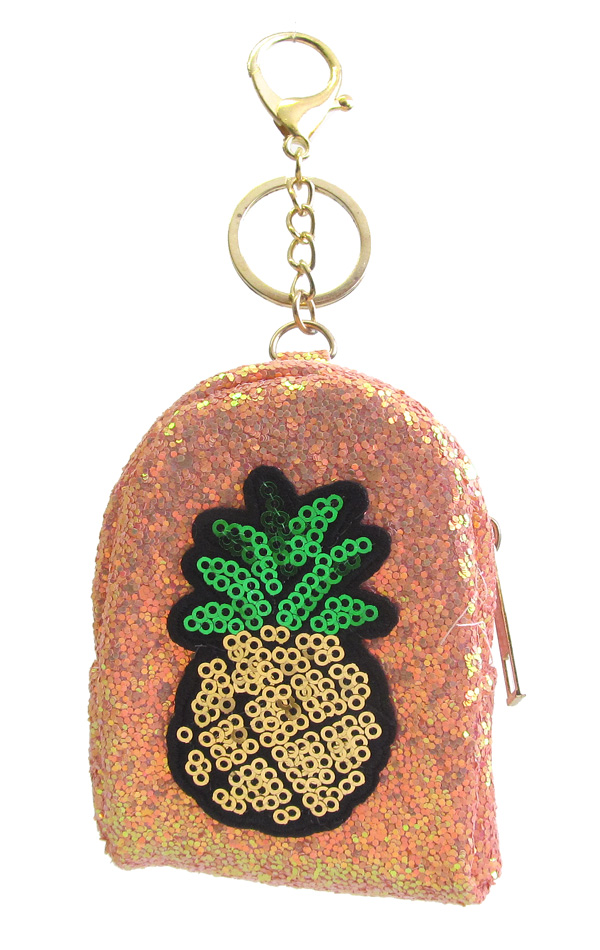 Coin purse key chain - pineapple
