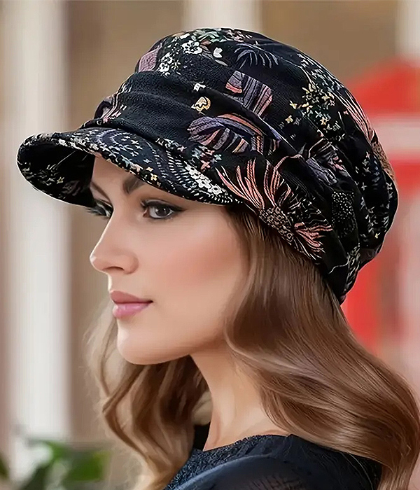 Classic pleated beret hat