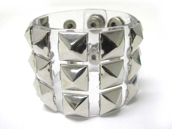 Tall metal or acryl stud clear acryl wrist band