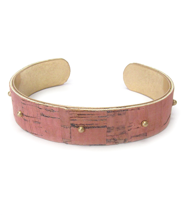 Cork textured bangle bracelet
