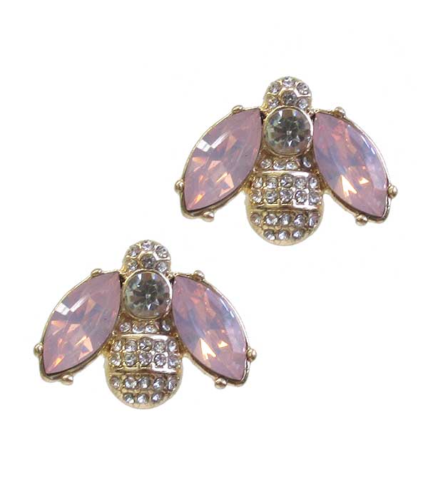 Crystal bee earring