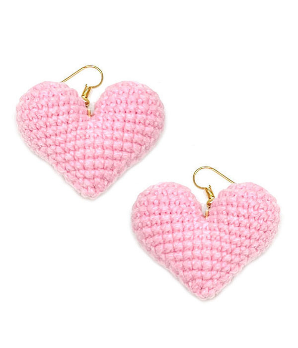 Handmade crochet earring - heart