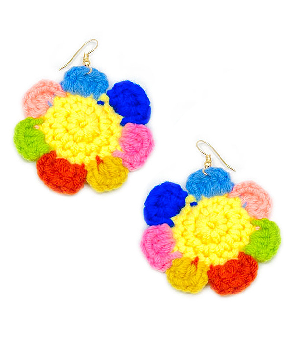 HANDMADE CROCHET EARRING - FLOWER