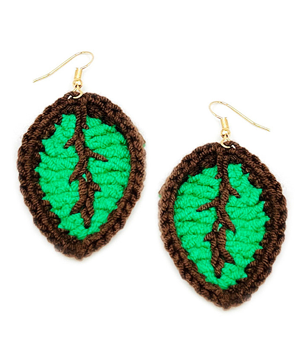 HANDMADE CROCHET EARRING - LEAF