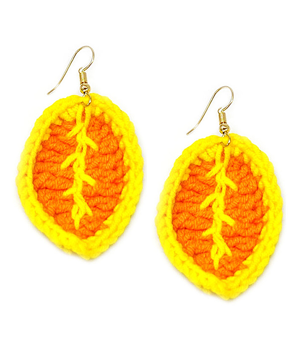 HANDMADE CROCHET EARRING - LEAF