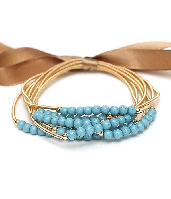 Multi layer pearl bracelet set