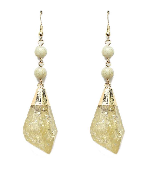 Natural shape stone drop earring