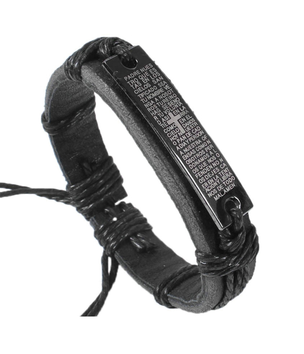 Tribal style handmade pull tie leather bracelet