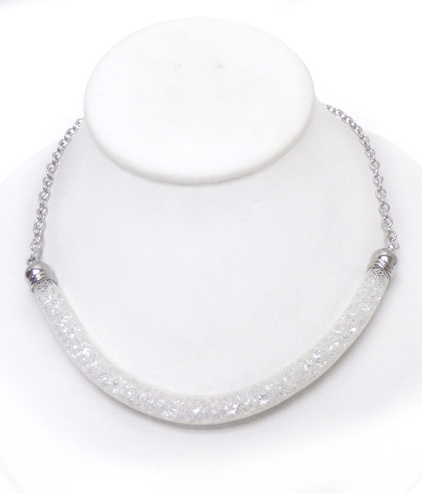 Color mesh chain necklace