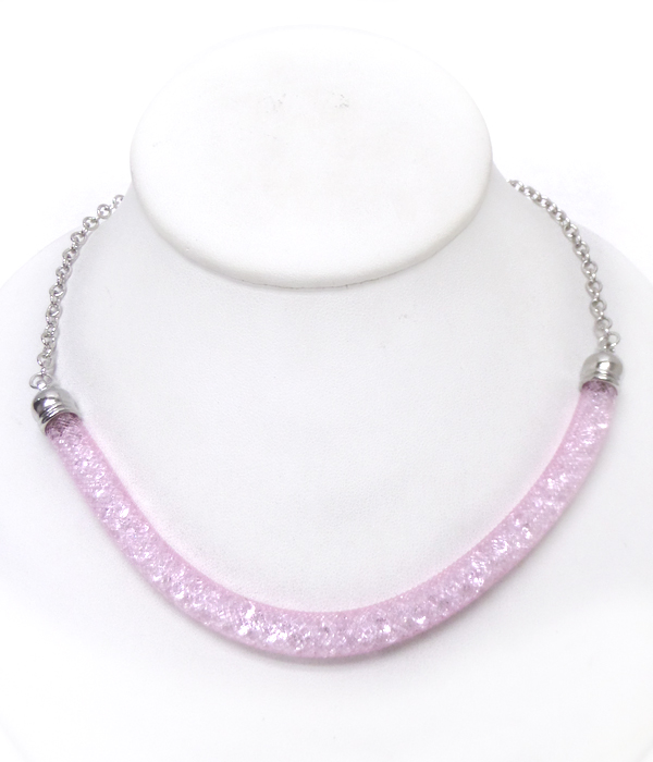 Color mesh chain necklace