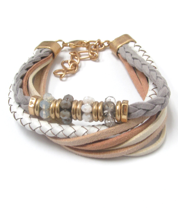 Multi layer leatherette bracelet