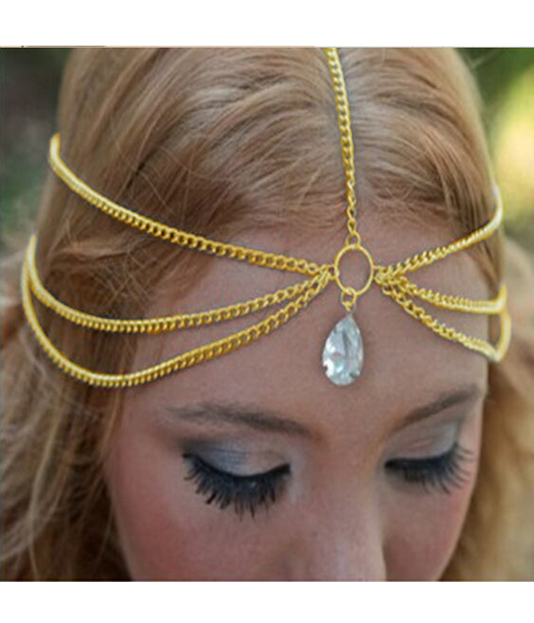 Retro vintage multi layer hair chain