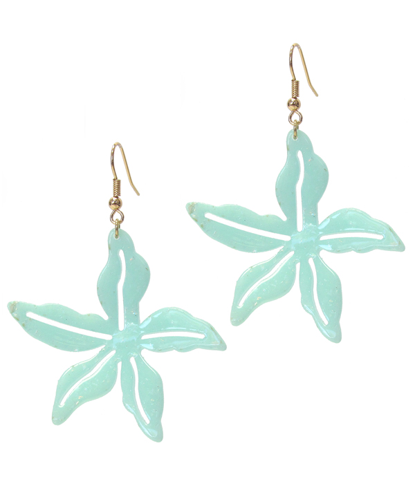 Organic cellulose flower earring