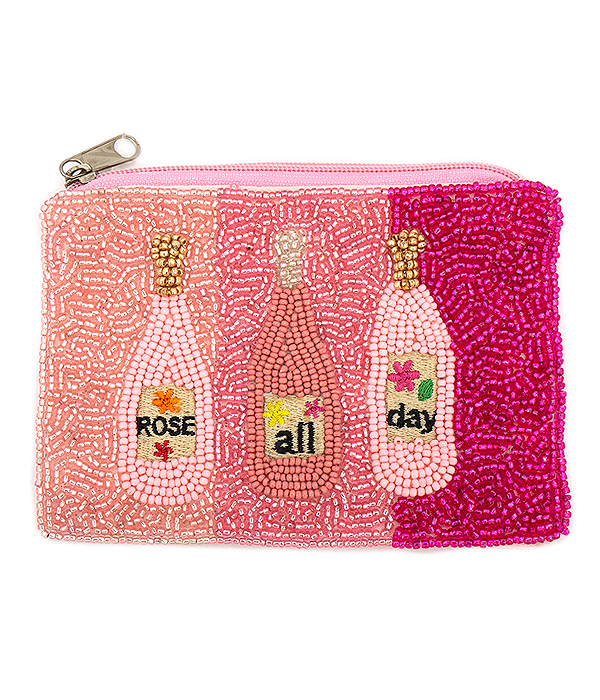 WINERY THEME HANDMADE WALLET - ROSE ALL DAY