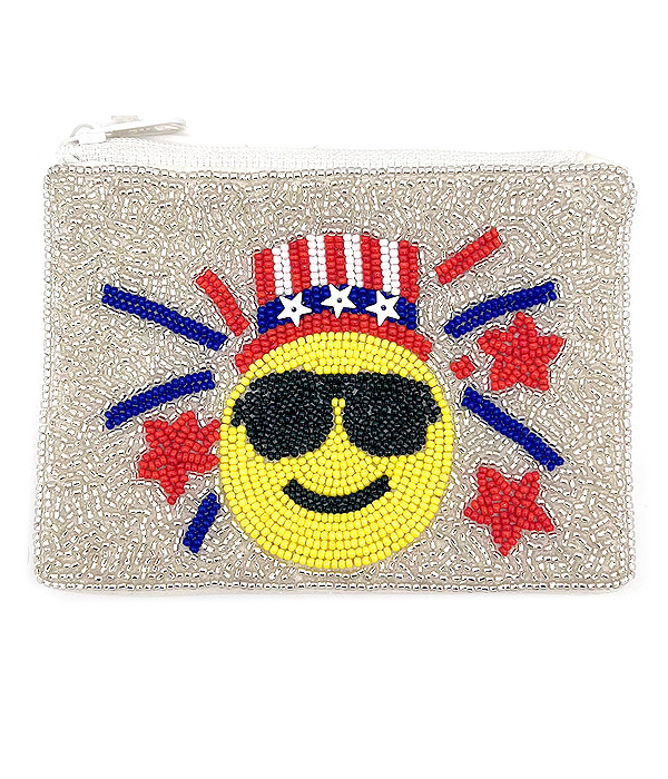 PATRIOTIC AMERICAN FLAG THEME HANDMADE WALLET - SMILE