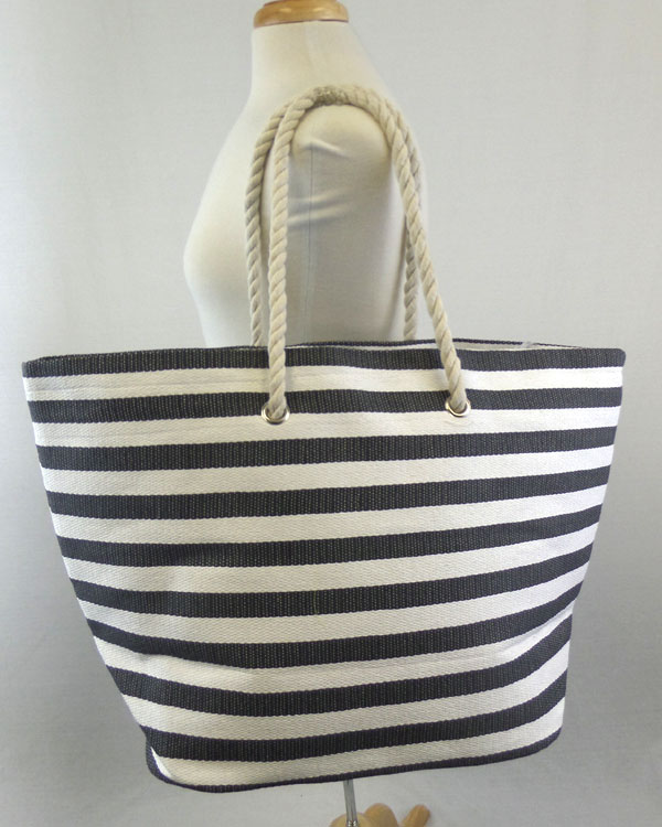 Large size stripe beach tote bag