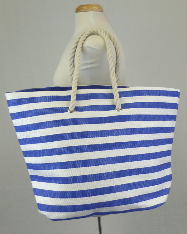 Large size stripe beach tote bag