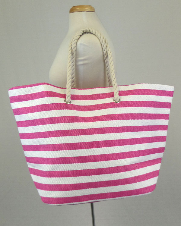 Large size stripe beach tote bag